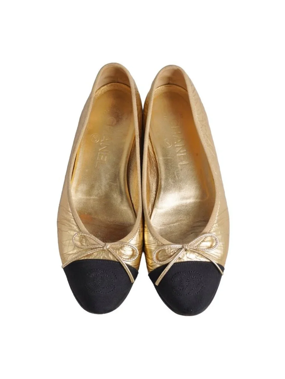 Chanel Pumps Ballerina Ribbon CC Logo Flat
